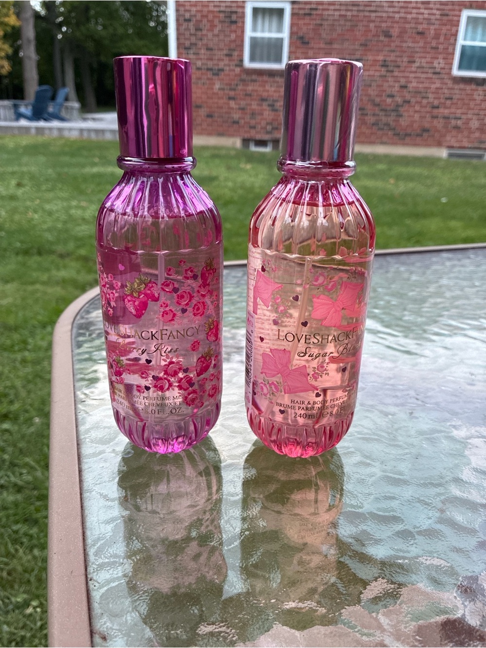 LoveShackFancy Pink Floral Hair & Body Mist Duo  - Berry kiss, and sugar blush